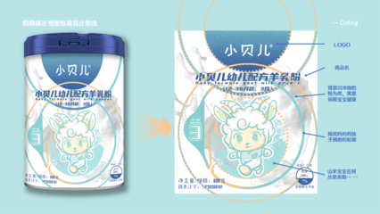 守护童真，营养新生 原创手绘插画风格婴幼儿羊乳粉包装设计新篇